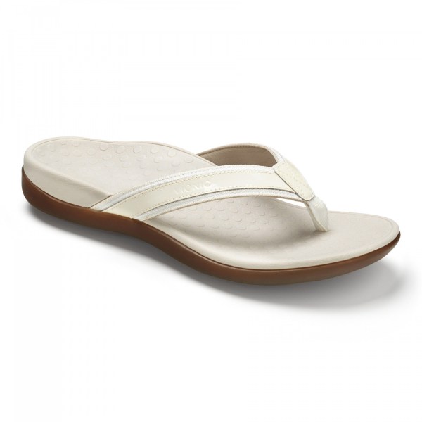 Vionic Sandals Ireland - Tide II Toe Post Sandal White - Womens Shoes Sale | WYQUD-9840
